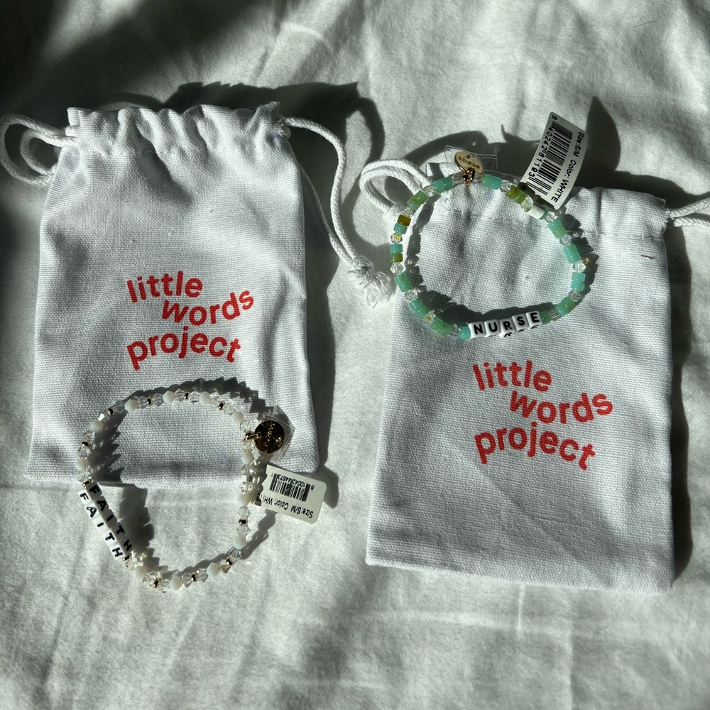 Beaded bracelets by “Little Words Project”